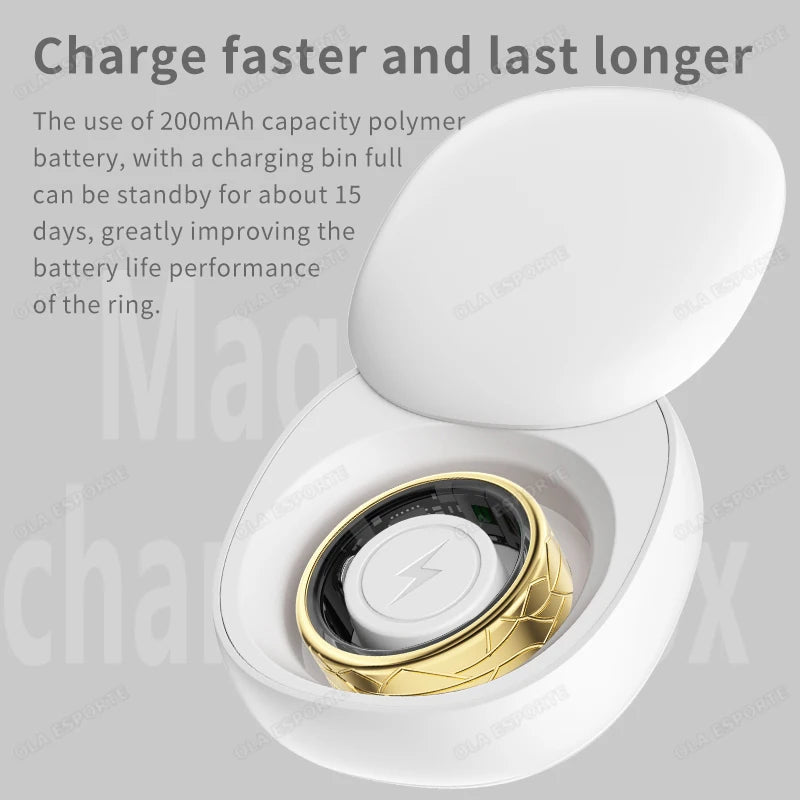 2026 Smart Ring Health and Sleep Tracker Heart Rate Blood Oxygen Monitor Brush Video 5ATM Waterproof Multi Sports Men Women Ring