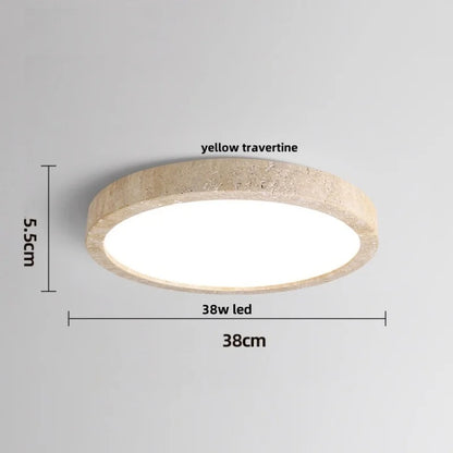 IWHD Wabi Sabi LED Ceiling Lamp Dining Room Restaurant Coffee Yellow Travertine Stone Minimalism Hanging Lights Lamparas Techo