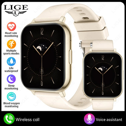 LIGE 2026 New Smart Watch Women Men Bluetooth Talking Blood Oxygen Heart Rate Monitoring Smart Watch For Women Men Holiday Gift