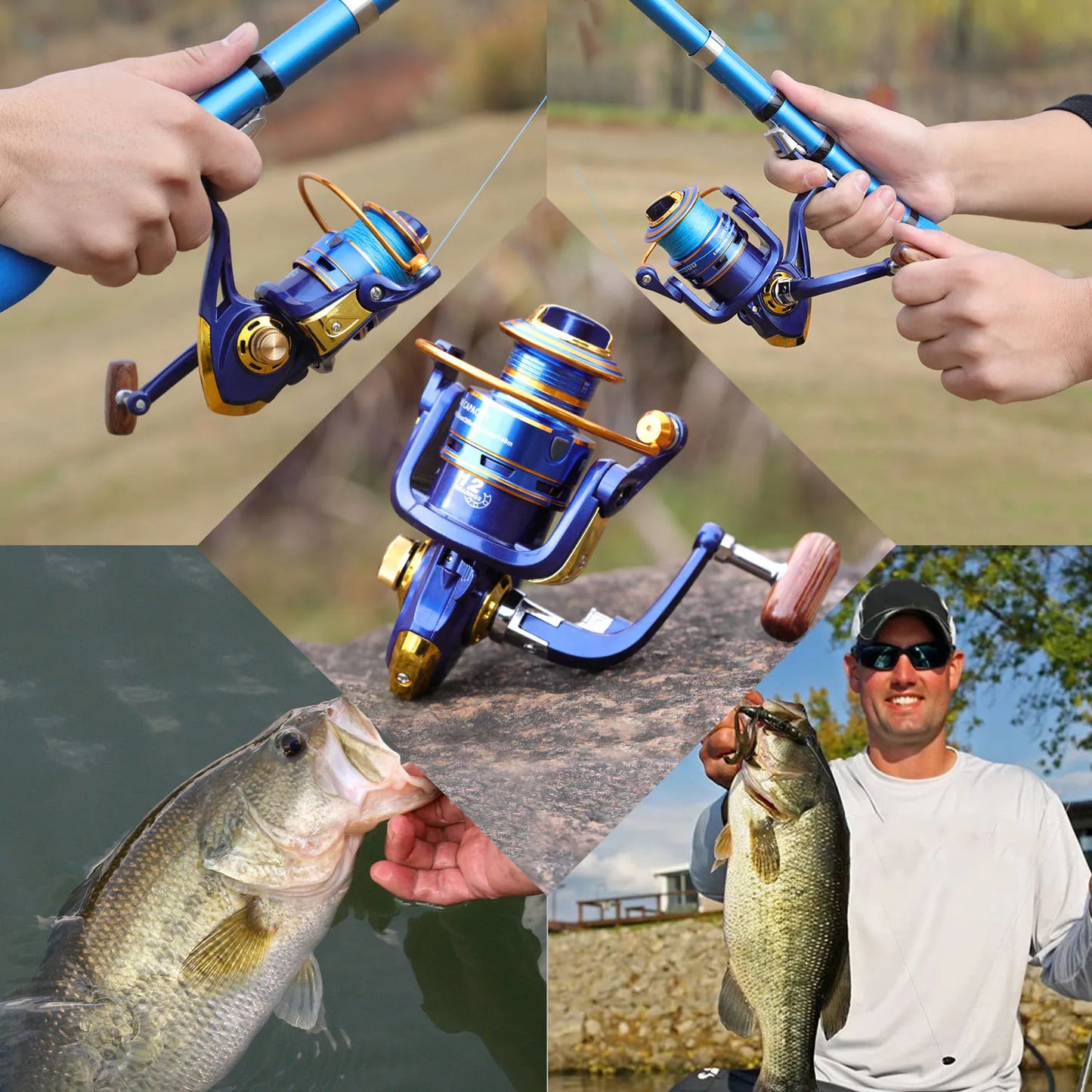Sougayilang 1000~7000 Fishing Reel 5.2:1 Gear Ratio Spinning Reel with Folding Grip Max Drag 10kg All for Fishing Windlass Pesca