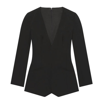 KONDALA Chic Woman Sexy Solid Bodysuit Short Sleeve Office Lady Mini Bodysuit Zipper Fashion 2026 Sheath Female V-Neck Jumpsuits