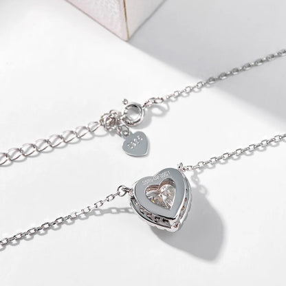 COSYA 1-4CT Heart Cut Moissanite Necklaces For Women 100% S925 Silver D Color Halo Diamond Pendant Fine Jewelry Gift Certified