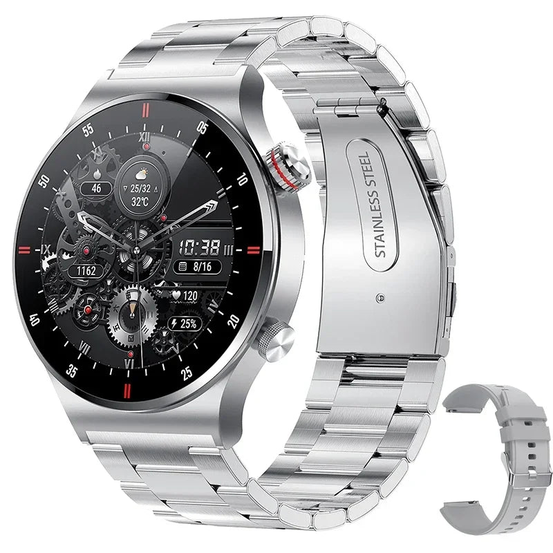 GPS ECG+PPG Bluetooth Call Smart Watch Men 2025 Sports Bracelet NFC Waterproof Custom Watch Face Men SmartWatch For IOS Android