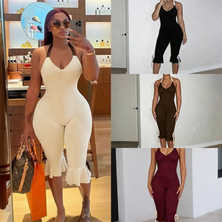10 Bulk Items Wholesale Lots Jumpsuits for Women Sexy Sleeveless Printing Bodycon Rompers Party Club Clothes K17340