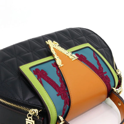 Luxury Women's Bag with V Ladies Leather Handbag Female Shoulder Bag Diamonds Crossbody Luxury Handbags Women Embroidery Bags
