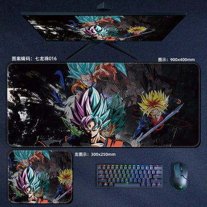 High Quality Print Dragon Ball Leather Mouse Pad Oversized Japanese Anime Nostalgic Son Goku Desk Mat Keyboard Pad Notebook Pad