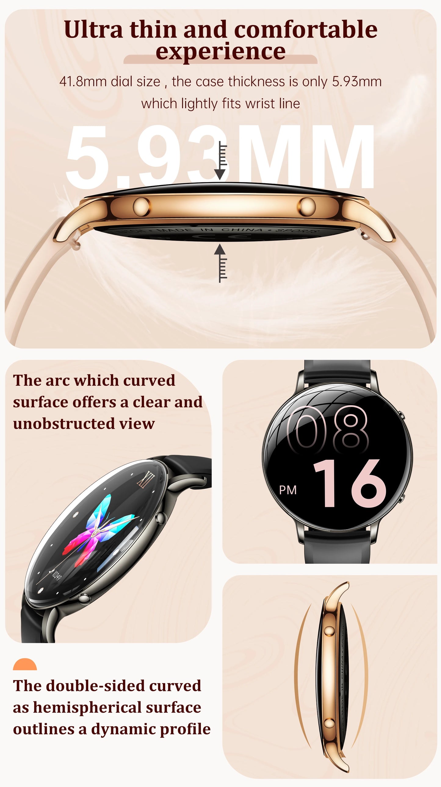 2026 durable women's new smartwatch with 1.32-inch AMOLED screen, language assistant, sports and health functions, women's watch