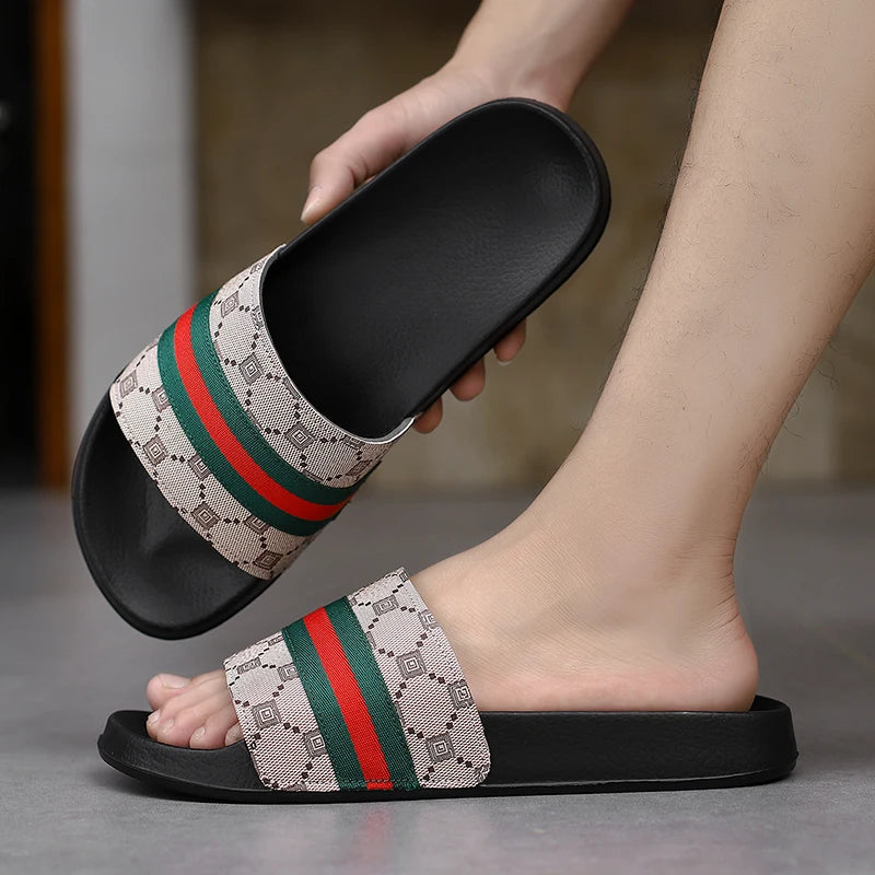 Fashion Brand Slippers for Men Ultra Soft Slides Non-slip Wear-resistant Sandals Men Casual Summer Indoor Outdoor Slippers