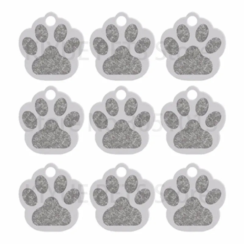 Wholesale 100Pcs Paw Pet Dog ID Tag Custom Engraved Name Plate Phone Dogs ID Tags Personalized Aluminum Pet Pendant Key Chain