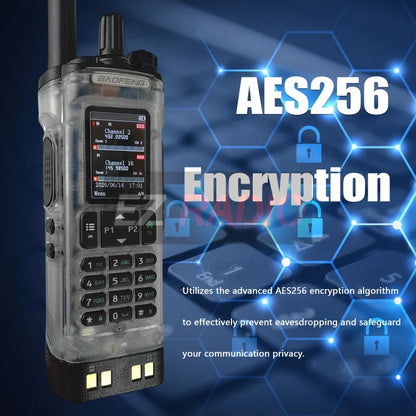 Transparent Baofeng Radio DM 32UV DMR Digital Wireless Walkie Talkie With AES256 Encryption For Long Range Secure Contact skiing