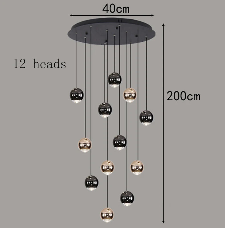Modern Crystal stair chandelier lights indoor lighting Ceiling lamp hanging light led Chandeliers for living room indoor lightin
