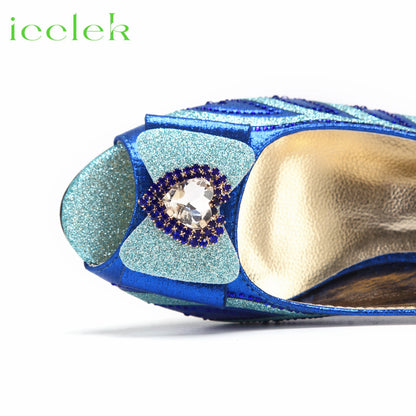 2024 New Arrival Elegant Style Fuchsia Color Low Heels Nigeria Popular Design African Ladies Shoes And Bag Set