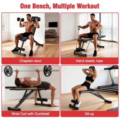 Foldable Dumbbell Bench Multifunctional Full Body Workout Home Gym Adjustable Weight Bench with 660 lbs Capacity for Chest Shoulder Arm & Muscle Training
