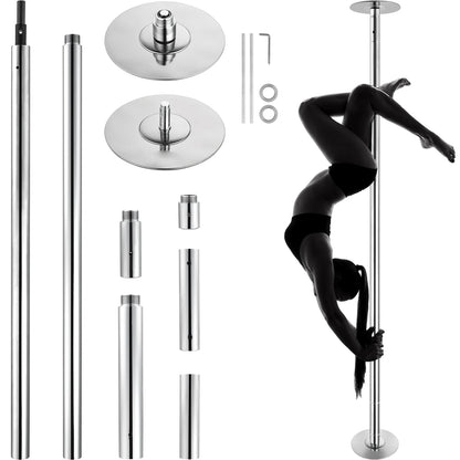 SucceBuy Professional Dancing Pole Spinning Static Dancing Pole Kit Portable Removable Pole 45mm Heavy-Duty Stainless Steel Pole