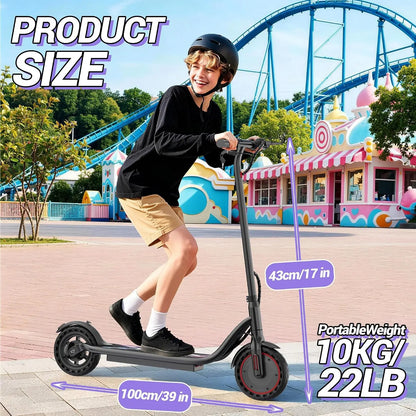 8.5'' Electric Scooter, 350W Powerful Motor & 19MPH Top Speed, 16 Miles Range, Lightweight E-Scooter with EABS & Drum Brake for Teens and Adults