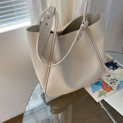 Luxury Trend Tote Bag Woman 2025 Large Capacity Female Shoulder Bag High Quality Leather Simple Designer Woman Handbag Purse