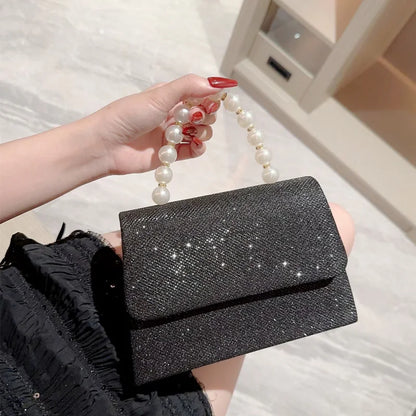 Luxury Sequined Hand-held Dinner Bag, Elegant Style Bag, High-end Chain Single-shoulder Crossbody Bag, Handbag for Wedding Party