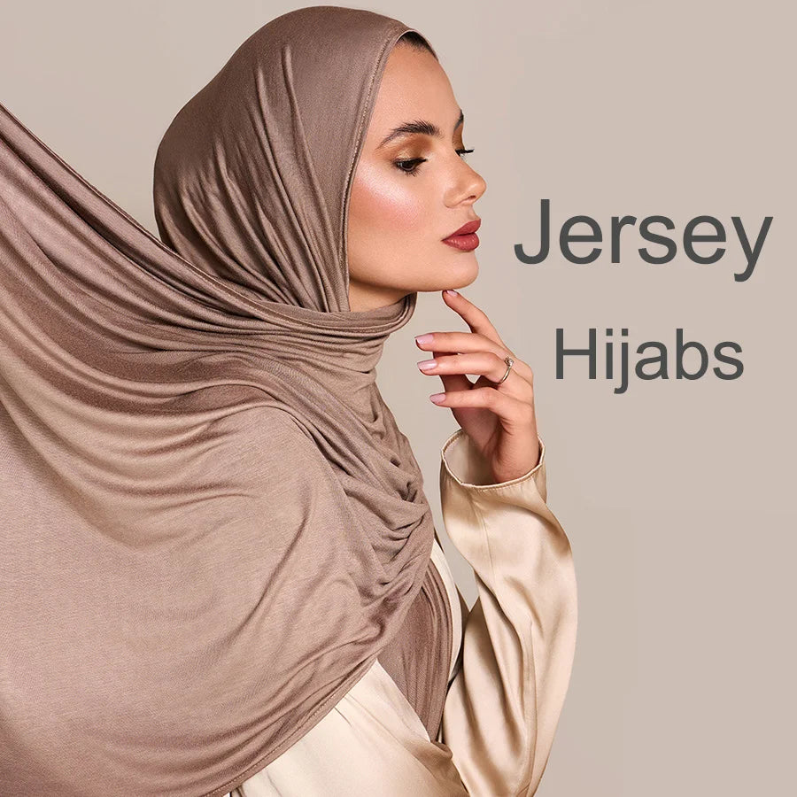 Ramadan Modal Cotton Jersey Hijabs For Woman Long Muslim Shawl Plain Soft Turban Niqab Head Wraps Scarf Women Hijab