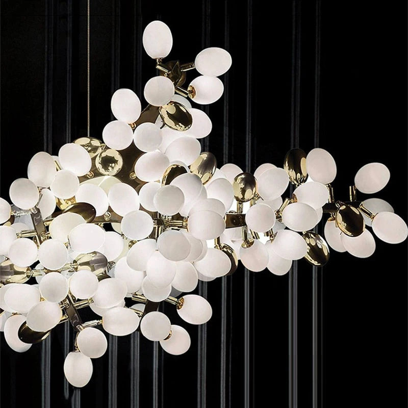 Nordic Luxury Grapes Bunch Hanging Chandelier Lamp for Dining Room Living Room Loft Villa Hotel Hall Decor Pendant Lights