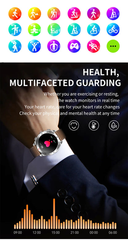 LIGE With Earbuds Bluetooth Headset Smartwatch Women Speaker Tracker Music Sport Watch Men Waterproof Smart Watch AMOLED Screen