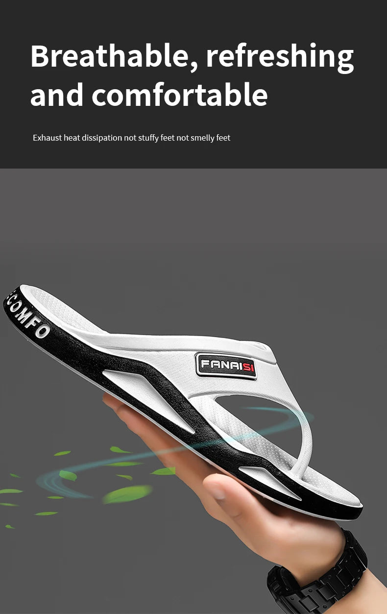 Flip-Flops For Men Breathable Comfortable Beach Sandals for Men Casual Shoes Flip-Flops Fashion Slippers for Outdoors