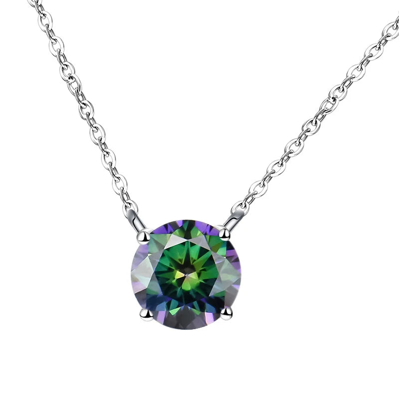 JoyceJelly 1/2/3/5 Carat Moissanite Necklace for Women 925 Sterling Silver Wedding Bridal Fine Jewelry for Women