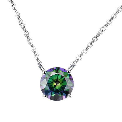 JoyceJelly 1/2/3/5 Carat Moissanite Necklace for Women 925 Sterling Silver Wedding Bridal Fine Jewelry for Women