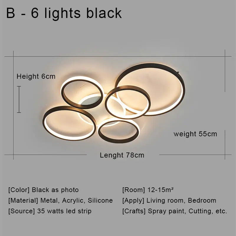 Modern LED Ceiling Chandeliers With Remote Control Decor Home Ring Lamp Living Room Bedroom Dining Room Ceiling Light Fixtures