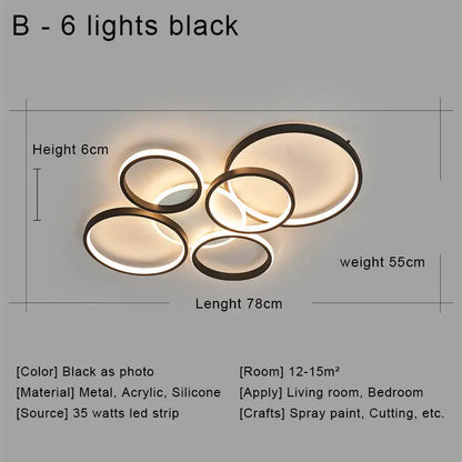 Modern LED Ceiling Chandeliers With Remote Control Decor Home Ring Lamp Living Room Bedroom Dining Room Ceiling Light Fixtures