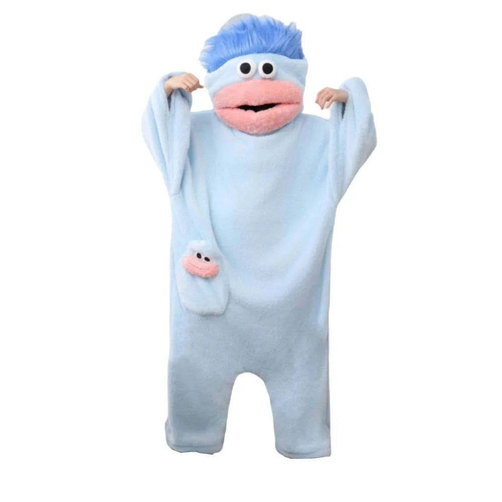 Funny Soft Coral Fleece Big Mouth Onesie Pajamas Thicken Texture Hooded Pajamas Fleece Pajamas Loungewear