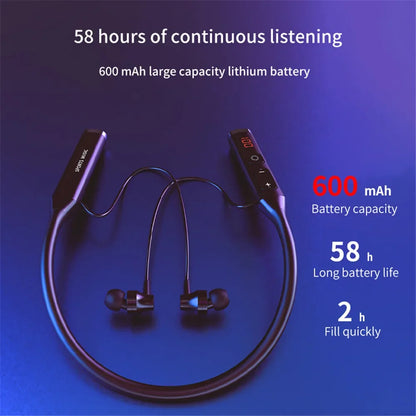 Bluetooth 5.0 Earphones Neckband Headsets Wireless Headphones HiFi Stereo Noise Reduction Earbuds Support BT TF Card FM Radio