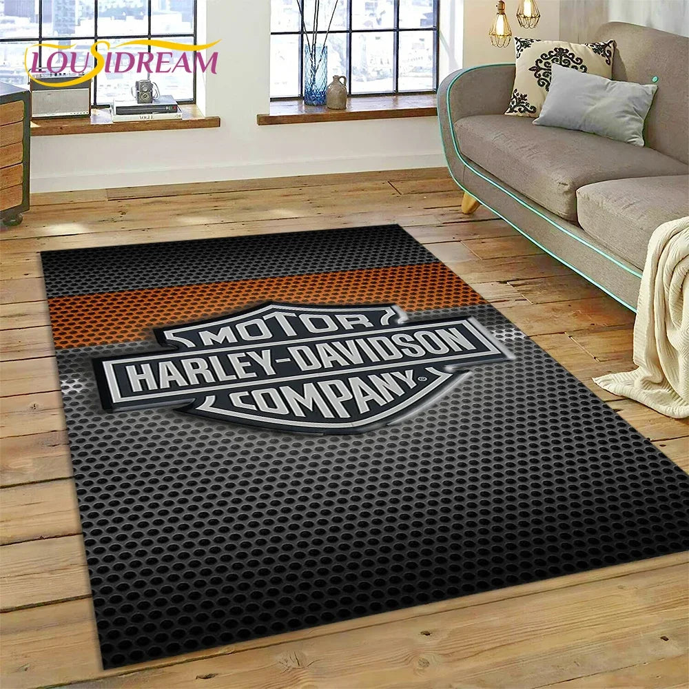27 Style Harley-y Motorcycle Logo Rug Carpet for Living Room Bedroom Home Decor,floor Mat Non-slip for Sofa Doormat Gift kids