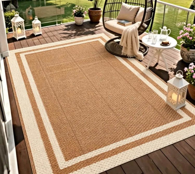 Outdoor Carpets Reversible Plastic Straw Patio Rugs Woven Carpets Family Picnic Mats Home Decoration