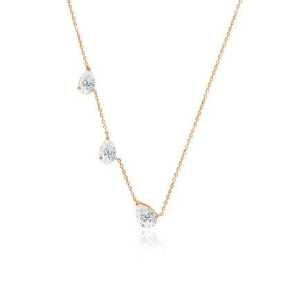 9cttw 3-Stone Waterdrop Moissanite Pendant Necklace for Women Luxury S925 Silver East West Pear Cut Diamond NeckChain Jewelry