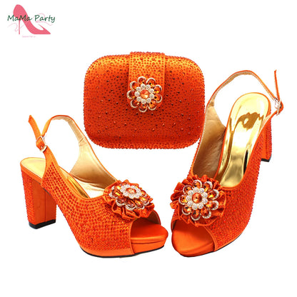 The US Duty Free Wine Color New Coming Italian Women Shoes and Bag Set with Platform Nigerian Lady Pumps for Garden Party
