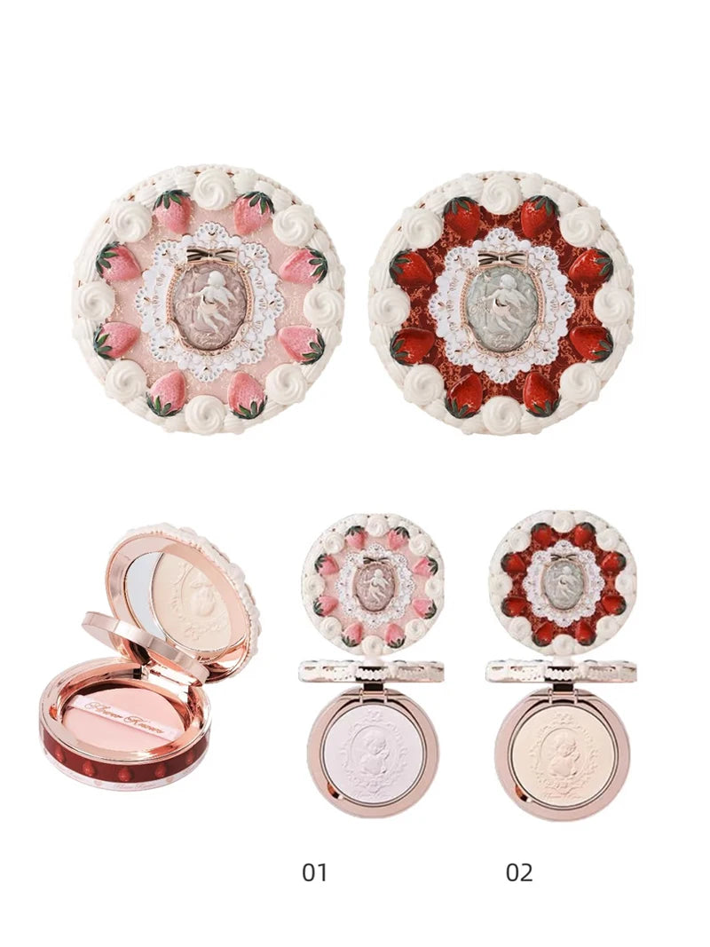 Flower Knows Strawberry Cupid Box Collection Make Up Sets Cosmetics Full Set Palette Pressed Powder Blush Lipstick Gift Box