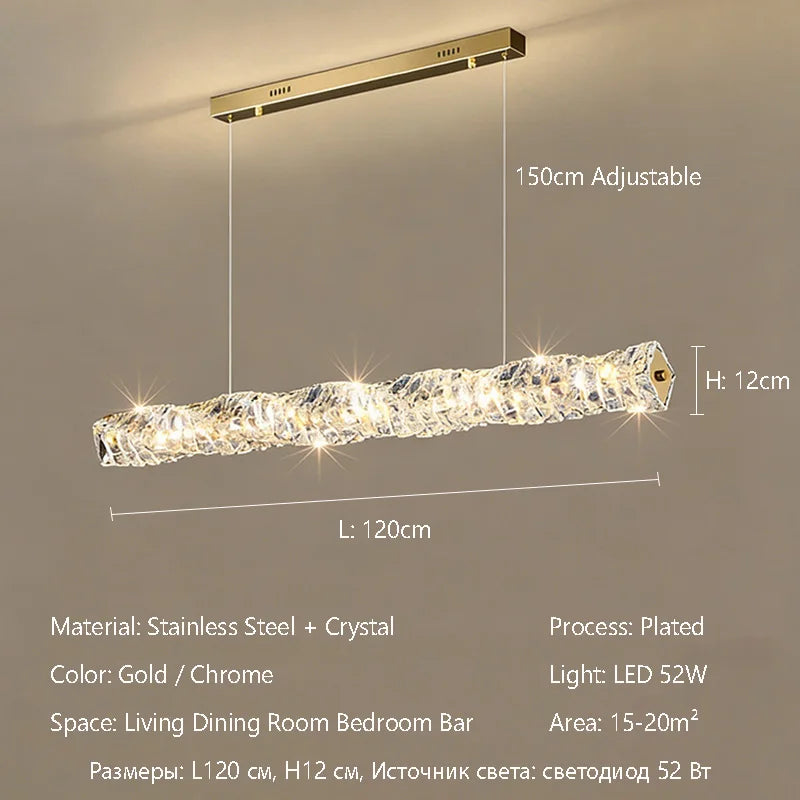 Luxury K9 Crystal Chandelier Dimmable Ceiling LED Pendant Lights Home Living Room Bedroom Indoor Atmosphere Decorative Lighting