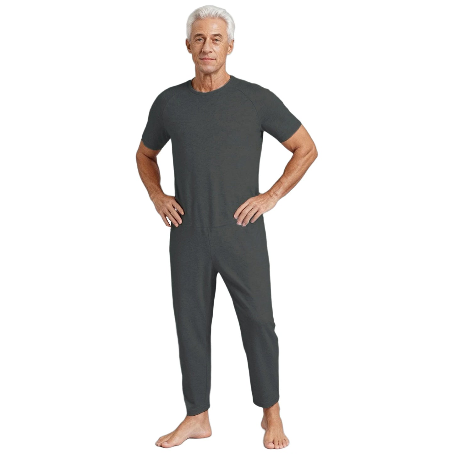 Men Women Special Needs Adaptive Clothing Elderly Alzheimer ASD Anti-Strip Jumpsuit Back Zipper Bodysuit Daily Wear Homewear
