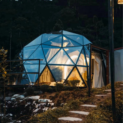 Customized Luxury Glass Dome Tent Transparent Geodesic Dome House Aluminum Frame Outdoor Resort Hotel Glamping Camping