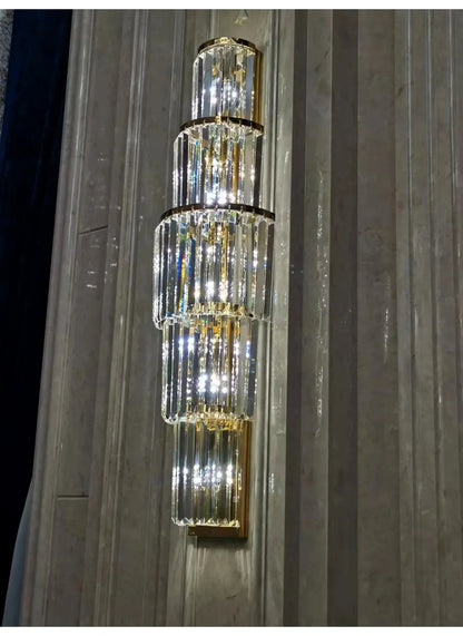 Luxury Hotel Lobby Large Big Crystal Wall Lamp for Club Hall Villa Living Room Bedroom Office Banquet Indoor Lighting Fixtures