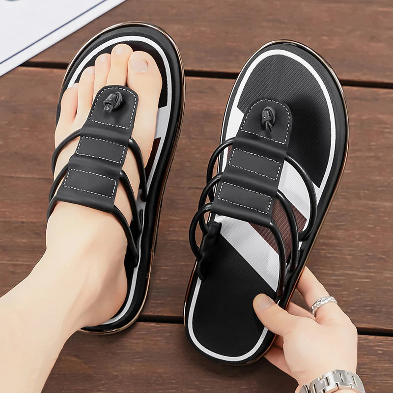 Stylish Summer Slippers for Men Outdoor Soft Sole Slides Leisure Walk Male Flip Flops Mens Casual Beach Shoes Sandals Sandalias