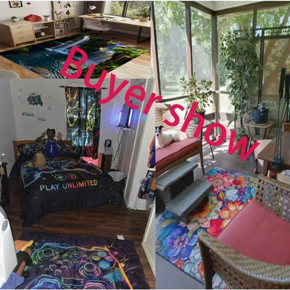 Digital Games Cartoon Carpet Living Room Sofas Door Mats Anti Slip Floor Mats Home Decor