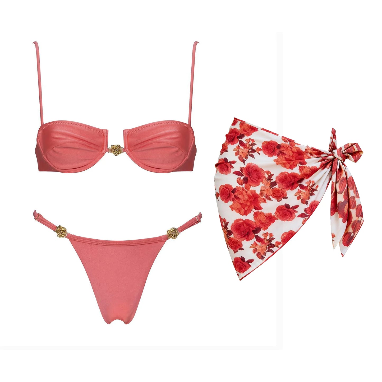 3Pcs Micro Bikini 2026 New Swimwear Women Swimsuit Sexy Brazilian Bikini Set Printed Thong Beachwear Bathing Suit Female Biquini