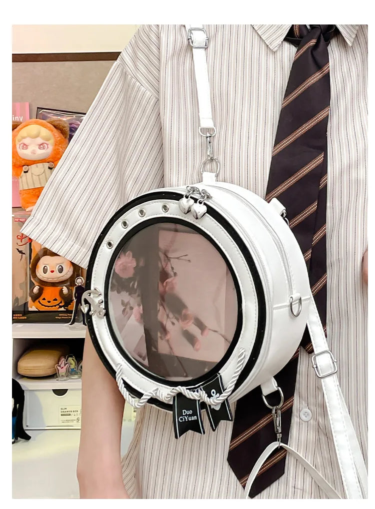 2026 New Sweet Y2k Aesthetic Shoulder Bags Women Kawaii Fashion Casual Backpacks Trendy transparent Travel Crossbody Ita Bags