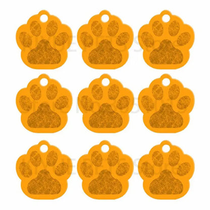 Wholesale 100Pcs Paw Pet Dog ID Tag Custom Engraved Name Plate Phone Dogs ID Tags Personalized Aluminum Pet Pendant Key Chain
