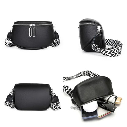 High Quality Cow Leather Women Shoulder Crossbody Bags 2023 Luxury Solid Genuine Leather Small Handbag Female Messenger Tote Sac