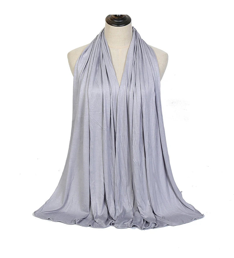 Ramadan Modal Cotton Jersey Hijabs For Woman Long Muslim Shawl Plain Soft Turban Niqab Head Wraps Scarf Women Hijab