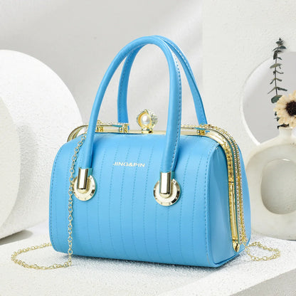 Fashionable Versatile High-End Texture Chain Handbag Shoulder Crossbody Bag for Women Summer New Arrival Boston Pillow Bag