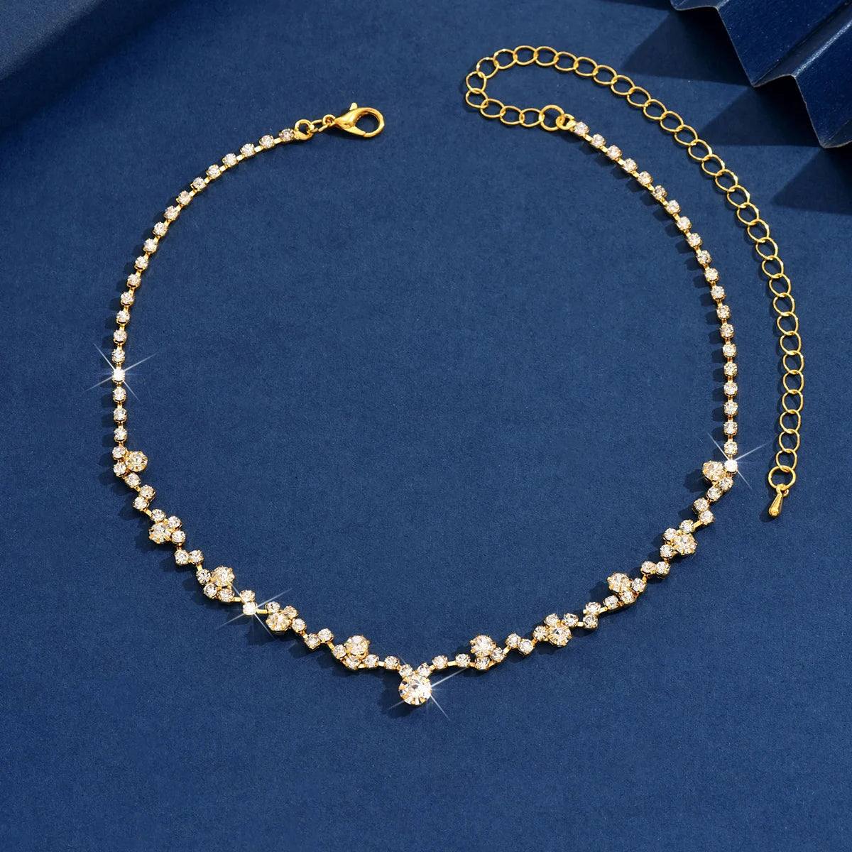 Simple and Exquisite Full Diamond Necklace Jewelry Hot Selling Necklace Full Diamond Collarbone Dinner Dress Light Luxury Elegan