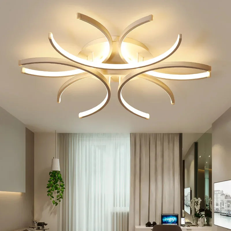 Modern Led Chandelier Lights White Ceiling Lamp Bedroom Circle Attic Living Dining Room Kitchen Interior Light Fixture